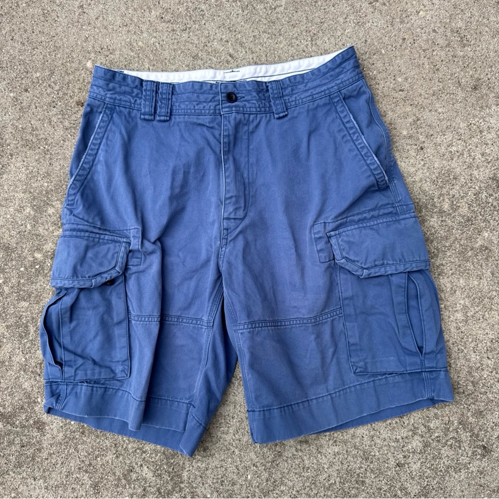 Polo Ralph Lauren Y2K Cargo Shorts Size 33 Blue Utility Paratrooper Surplus